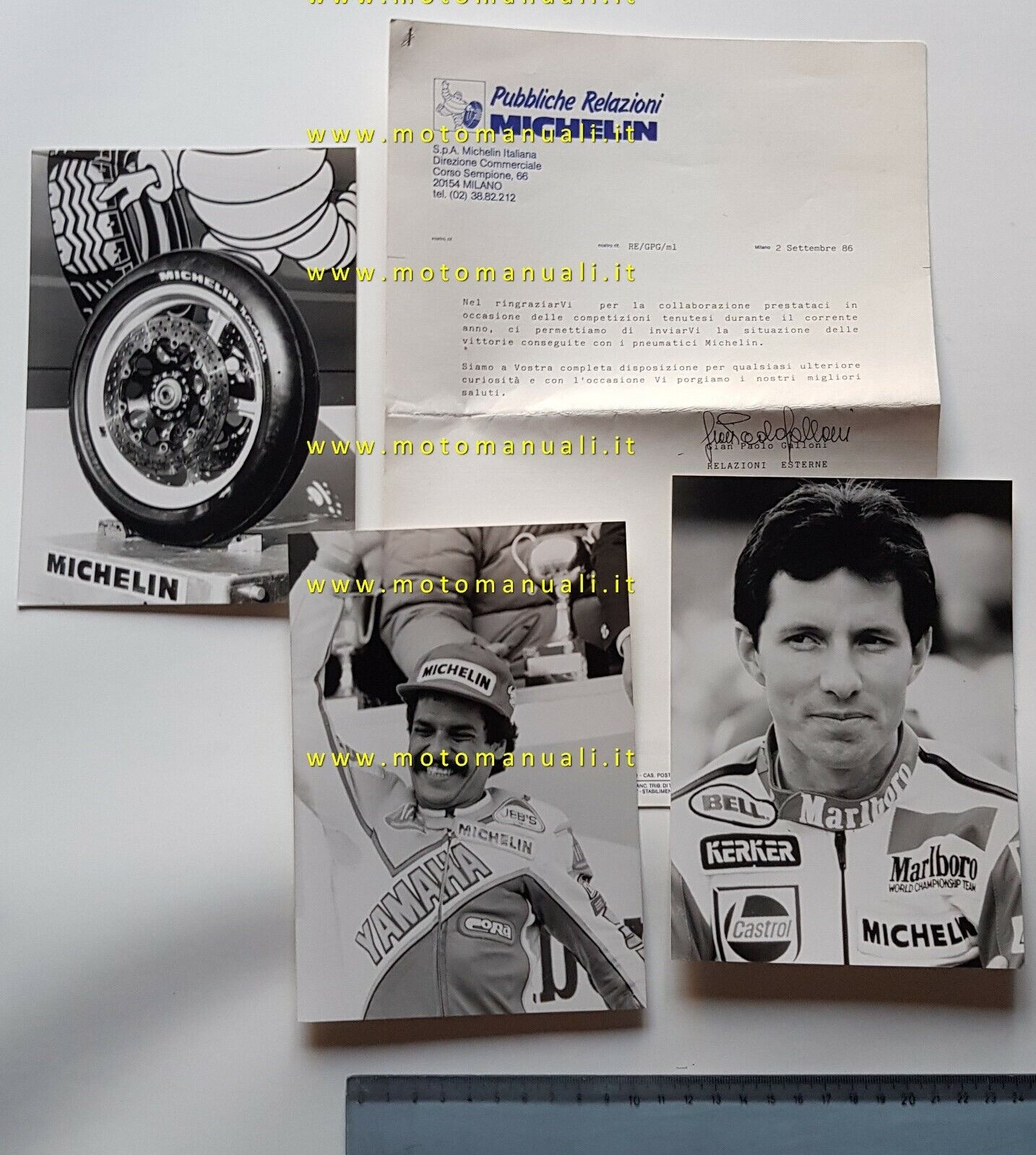 Michelin Pneumatici Vittorie 1986 comunicato stampa press release