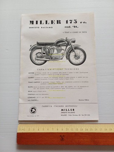 Miller 175 B4 anni 50 depliant italiano originale