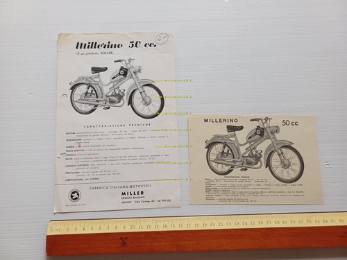 Miller Millerino 50 anni 50 2 depliant italiani originali