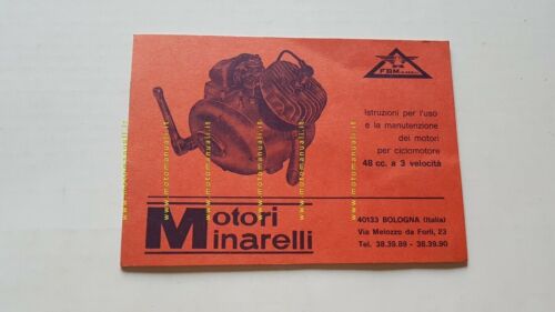 Minarelli motore 50 Normale Sport 1968 manuale uso ITALIANO originale