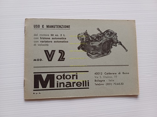 Minarelli motore 50 V2 1975 manuale uso manutenzione originale italiano
