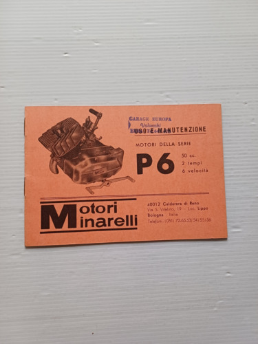 Minarelli motore P6 50 1972 Normale-Export manuale uso manutenzione originale