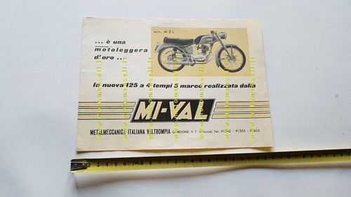 Mival 125 M5L 1957 depliant moto italiano originale brochure