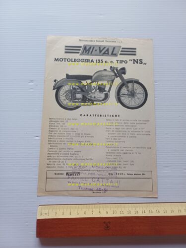 Mival 125 NS 1952-53 depliant italiano moto originale