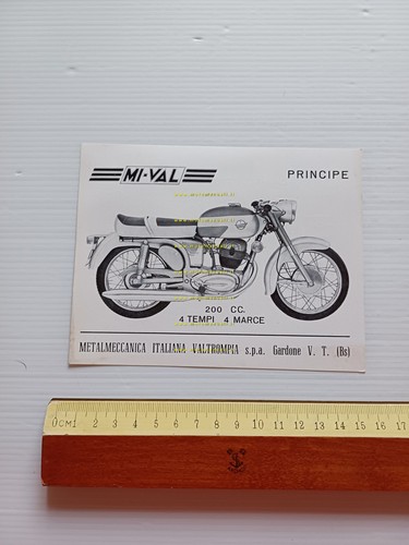 Mival 200 Principe 1960 depliant italiano originale moto