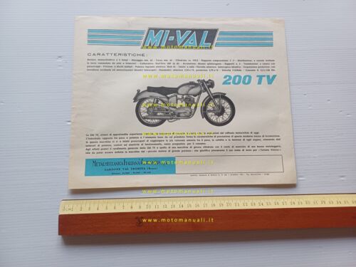 Mival 200 TV 1955 depliant italiano moto originale