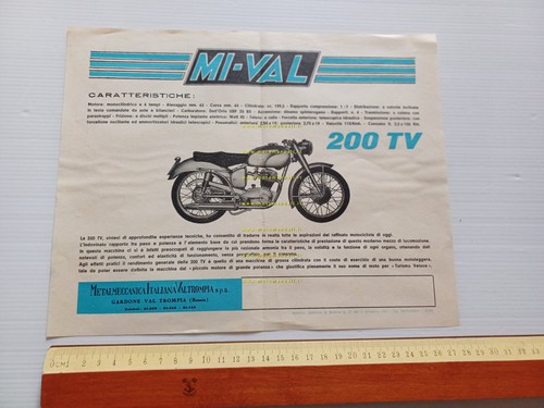 Mival 200 TV 1955 depliant italiano moto originale