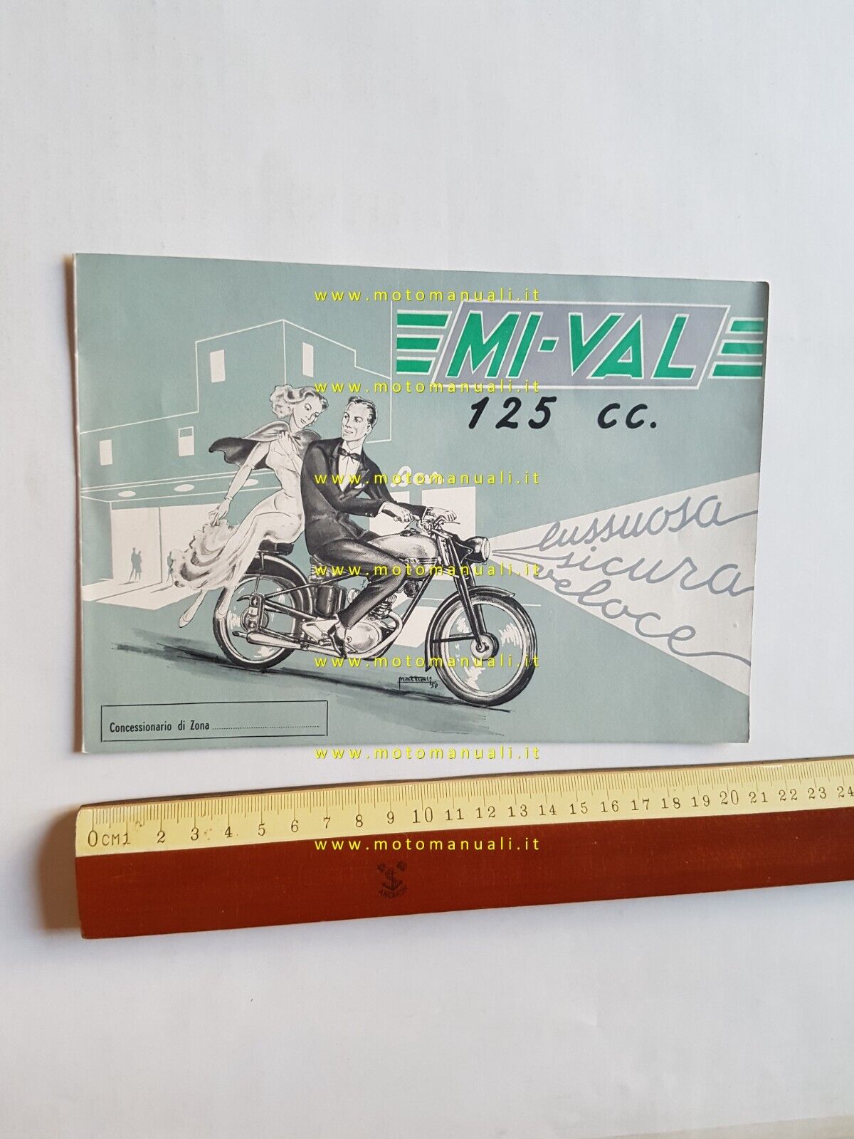 Mival motoleggera 125 1951 depliant originale brochure