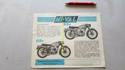 MIVAL produzione modelli 1955 depliant moto originale italiano brochure