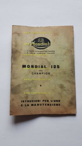 Mondial 125 Champion 1956 manuale uso moto originale owner's manual