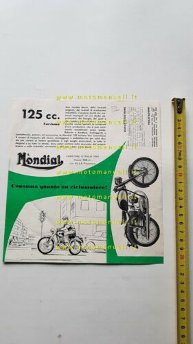 Mondial 125 Turismo 1957 depliant moto italiano originale brochure