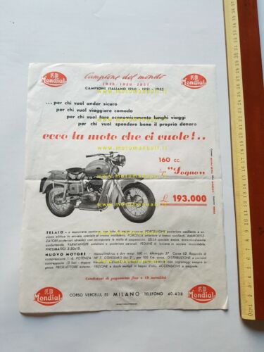 Mondial 160 Sogno 1955 depliant moto originale