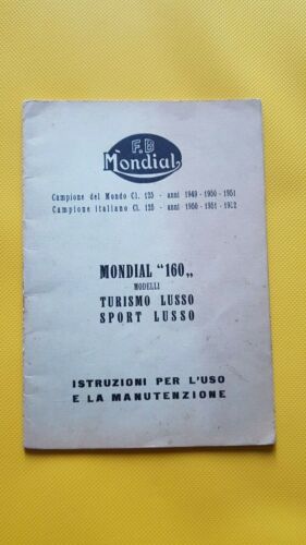 Mondial 160 Turismo - Sport Lusso 1955 manuale uso originale …