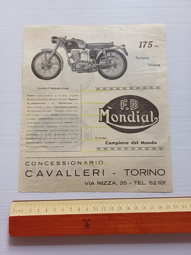 Mondial 175 TV Turismo Veloce - 125 Champion depliant italiano …