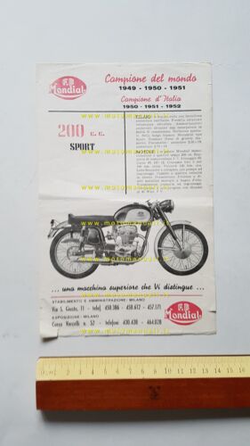 Mondial 200 Sport depliant originale anni 50