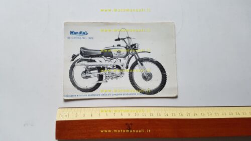 Mondial 48 Cross V4 1968 cartolina depliant originale ITALIANO