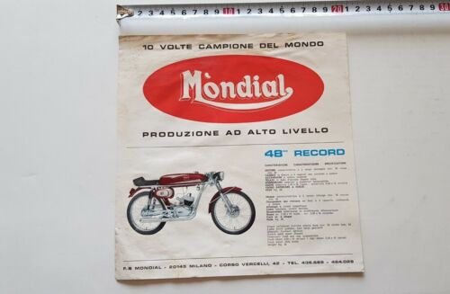 Mondial 48 modelli 1968 Record SS Cross V4 depliant italiano …