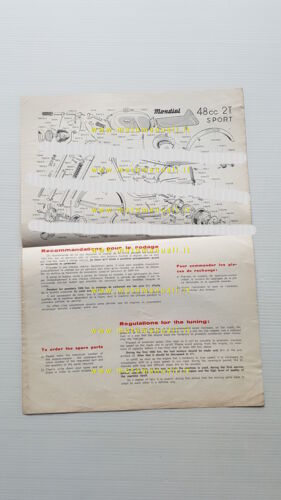 Mondial 48 Sport 1963 catalogo ricambi originale spare parts catalog