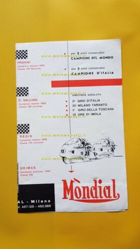 Mondial produzione modelli 1956 depliant MOTO brochure originale italiano