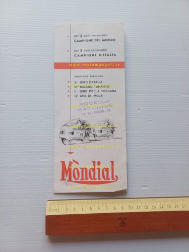 Mondial produzione modelli moto 1955-56 depliant italiano originale