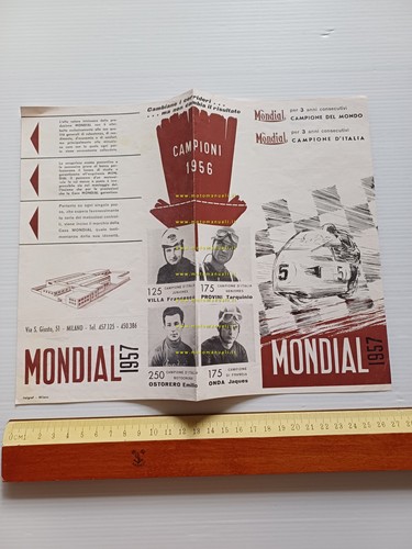 Mondial produzione modelli moto 1957 depliant italiano originale