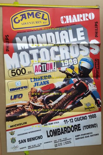 Mondiale Cross 500 Lombardore 1988 manifesto poster originale