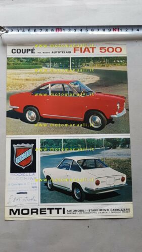 Moretti Fiat 500 coupè 1961 depliant Italiano originale brochure