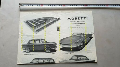 Moretti produzione modelli 1957-58 depliant poster Italiano originale brochure