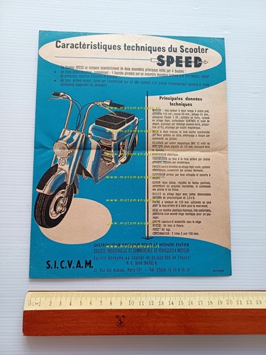 Mors Speed 115 scooter 1952 depliant originale francese