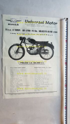 Moto Aquila 75 1957 depliant originale brochure