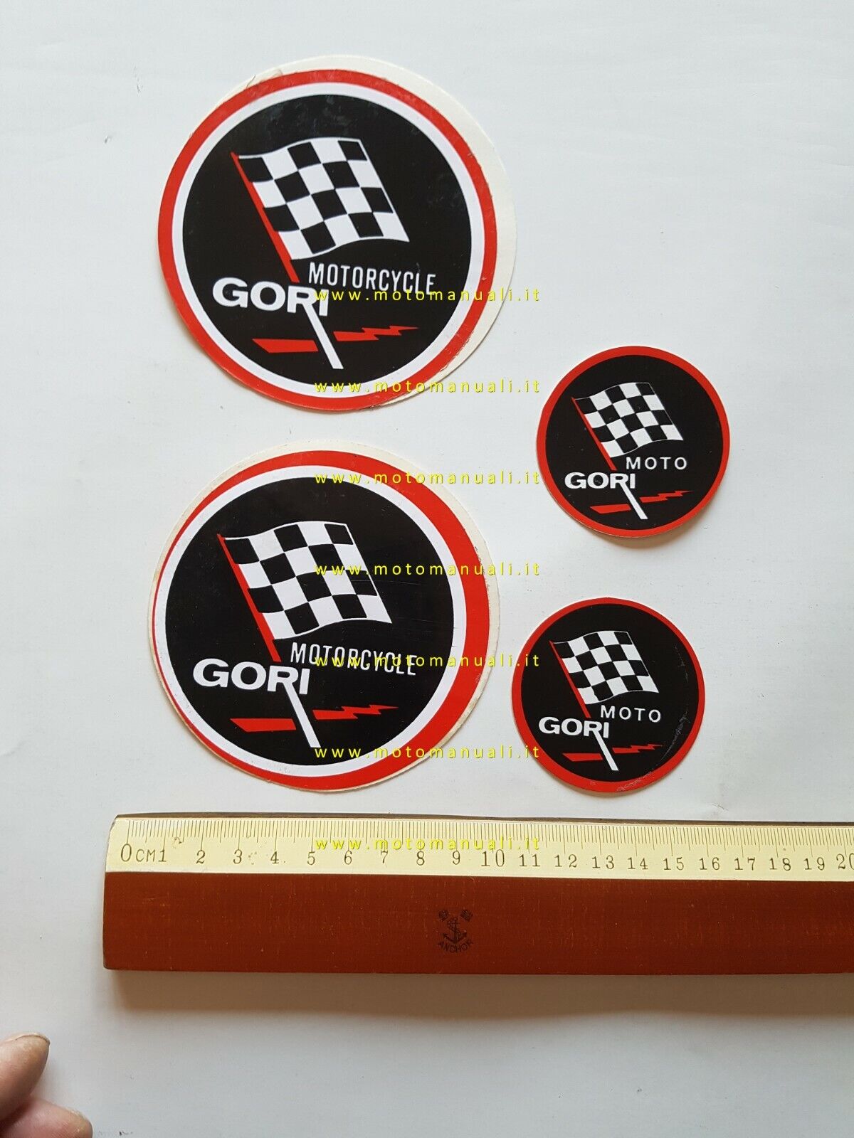 Moto Gori lotto 4 adesivi pubblicitari anni 70-80 originali factory …