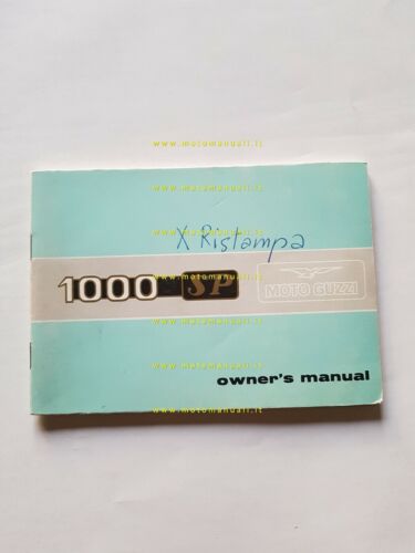 Moto Guzzi 1000 SP 1980 manuale uso originale INGLESE owner's …