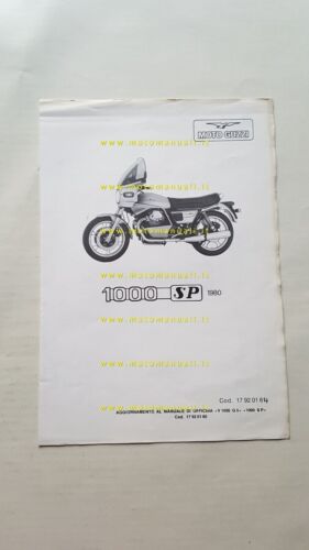 Moto Guzzi 1000 SP 1980 varianti manuale officina 1000 SP-G5