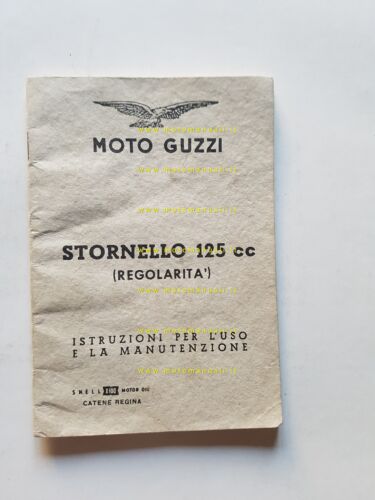 Moto Guzzi 125 Stornello Regolarità 1966 manuale uso libretto italiano …