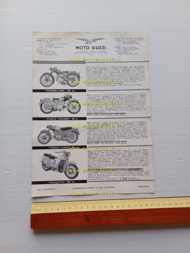 Moto Guzzi 1955 produzione depliant originale ITALIANO