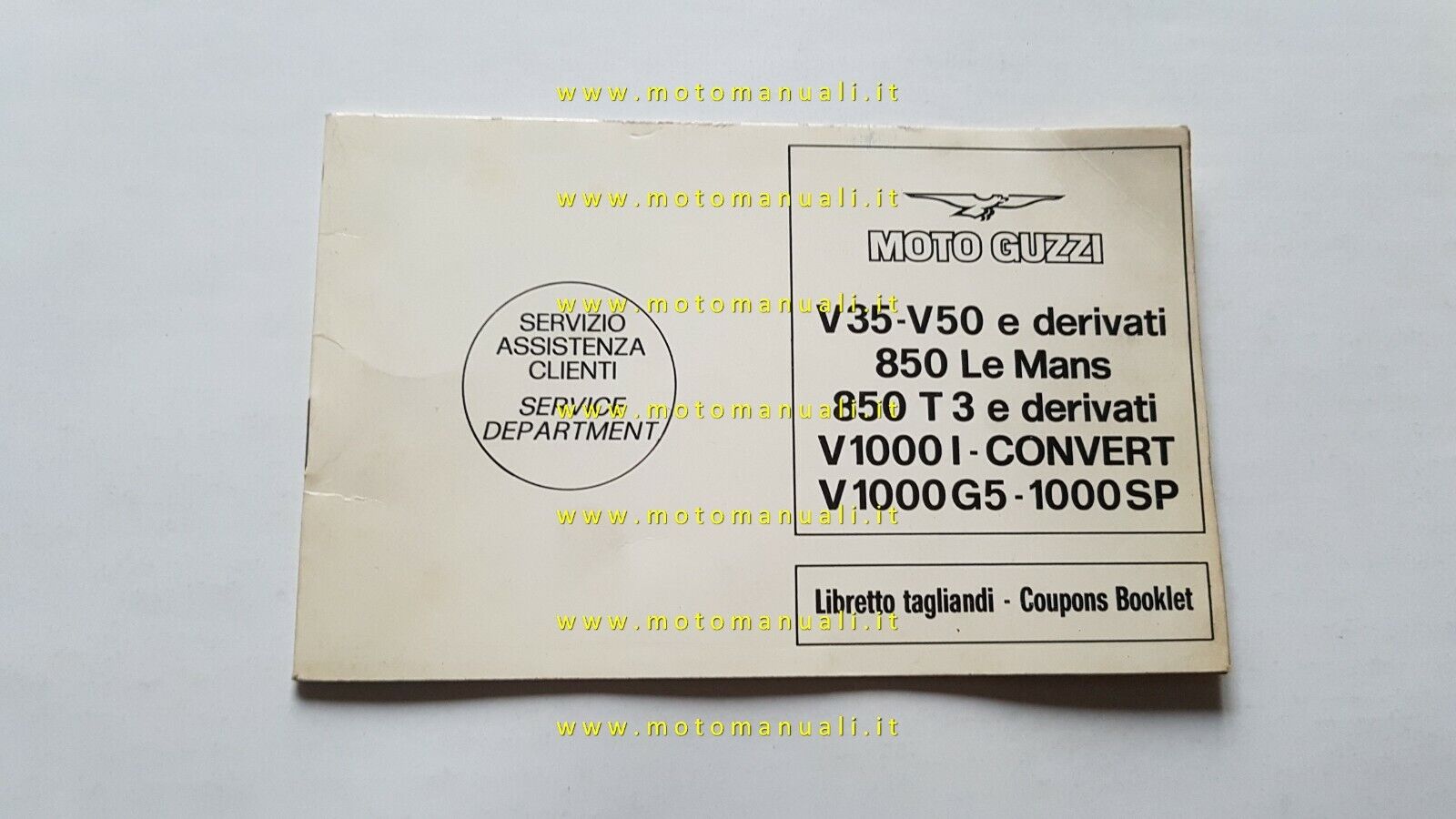 Moto Guzzi 1980 libretto tessera garanzia originale no depliant brochure