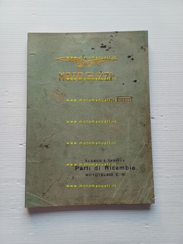Moto Guzzi 500 Mototelaio E-R motocarro 1938 catalogo ricambi originale