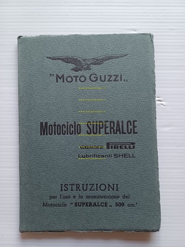 Moto Guzzi 500 Superalce 1949 manuale uso manutenzione libretto originale