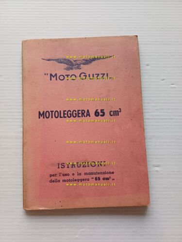 Moto Guzzi 65 Guzzino 1948 manuale uso manutenzione italiano originale