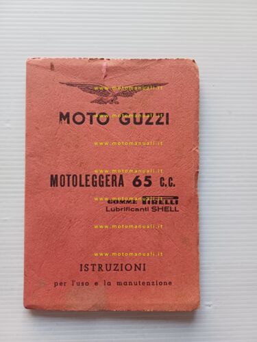 Moto Guzzi 65 Guzzino 1949 manuale uso manutenzione libretto originale