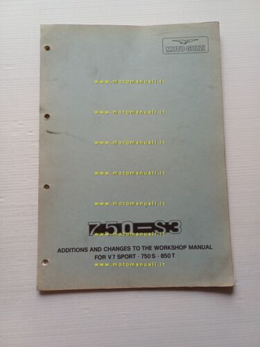 Moto Guzzi 750 S3 1976 VARIANTI manuale officina V7 Sport-750 …