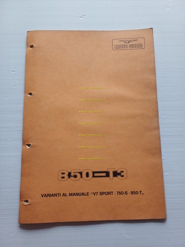 Moto Guzzi 850 T3 VARIANTI 1975 manuale officina V7 Sport …