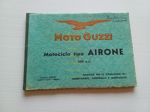 Moto Guzzi Airone 250 1951 manuale officina italiano originale