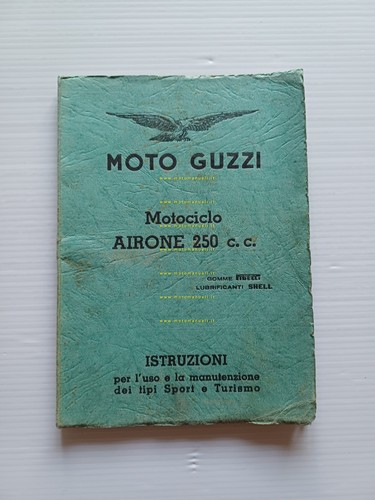 Moto Guzzi Airone 250 Sport-Turismo 1952 manuale uso libretto italiano …