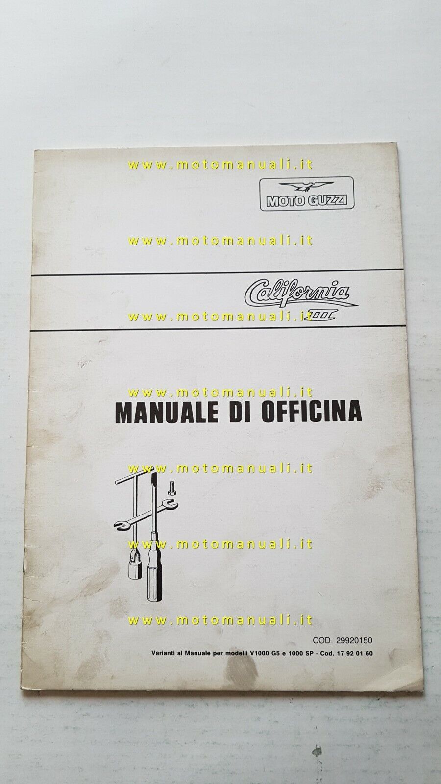 Moto Guzzi California III 1987 Varianti Manuale Officina 1000 SP-G5 …