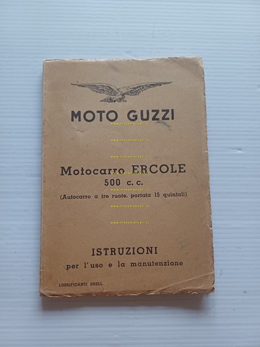 Moto Guzzi Ercole 500 1953 manuale uso manutenzione libretto italiano …