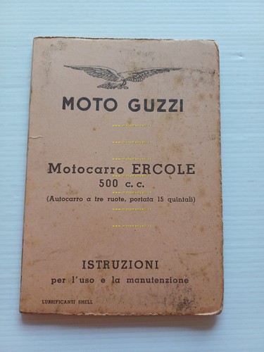 Moto Guzzi Ercole 500 1953 manuale uso manutenzione libretto italiano …