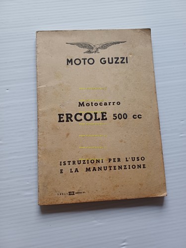 Moto Guzzi Ercole 500 1960 motocarro manuale uso manutenzione italiano …