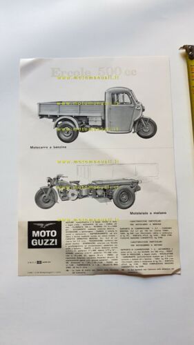 MOTO GUZZI Ercole 500 Motocarro 1968 depliant originale motorcycle brochure