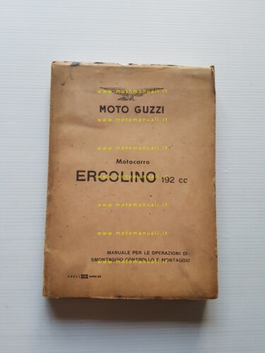 Moto Guzzi Ercolino 192 1960 manuale officina originale motocarro shop …